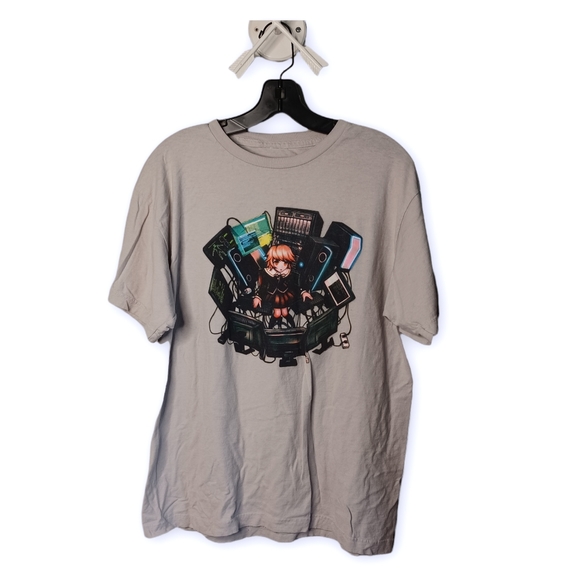 CHIHIRO • Large Computers Tee anime tattoo t-shirt grey men's short sleeve Men's - Picture 1 of 5